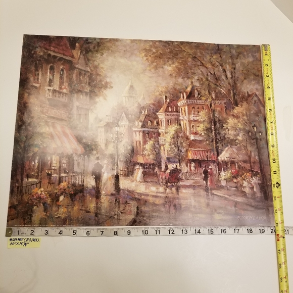 ✅Print of Oil Painting by George Bjorkland of French Street Scene Litho USA - Picture 6 of 8